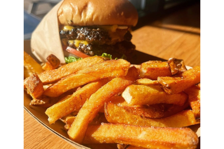 double cheeseburger and fries