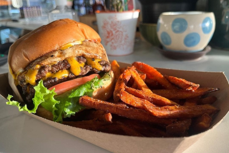 double cheeseburger and fries